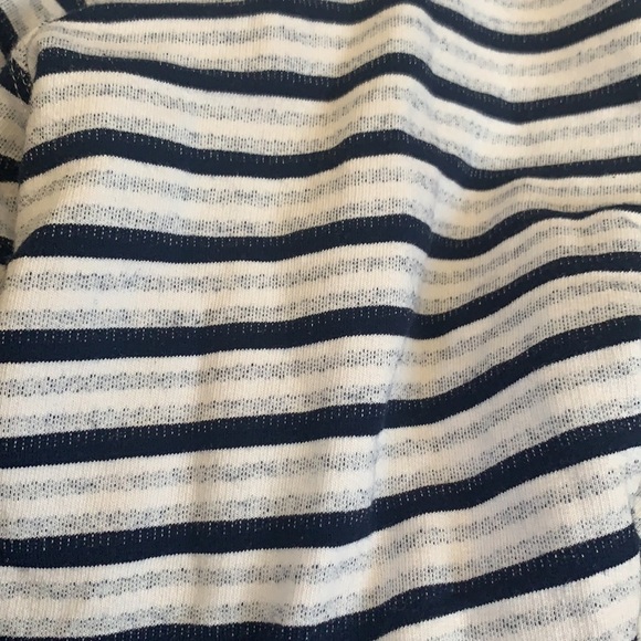 ANTHROPOLOGIE Knit Striped Navy Grey Top Small EUC long sleeve Anthropologie - Picture 8 of 8